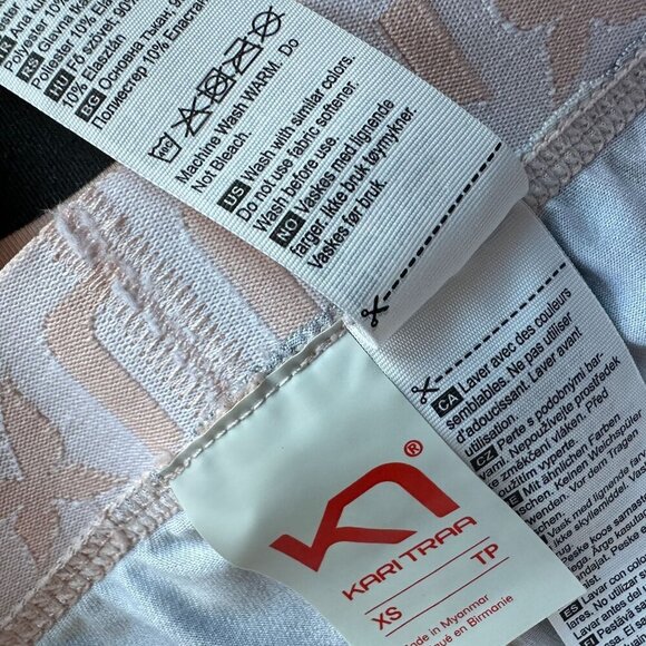 Kari Traa Fryd Base Layer Pants Striped Pink Gray Green Ivory Leggings XS - Picture 8 of 8